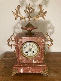 OROLOGIO A PENDOLO PARIGINA FINE 800 IN MARMO ROSA
