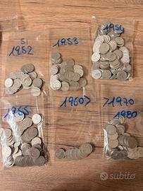 Monete 5 lire dal 1950 al 1980
