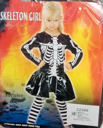 costume scheletro da Bambina 