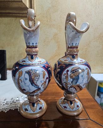 Anfore in maiolica a lustro di Gualdo Tadino 2pz.