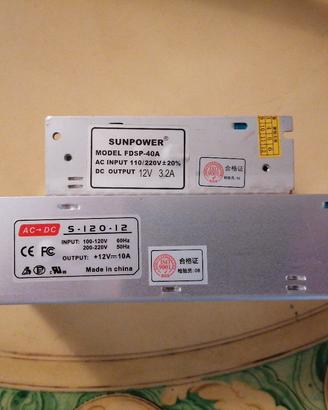 Lotto 2 trasformatori 220v a 12v 