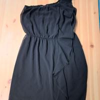 Vestito monospalla nero Artigli