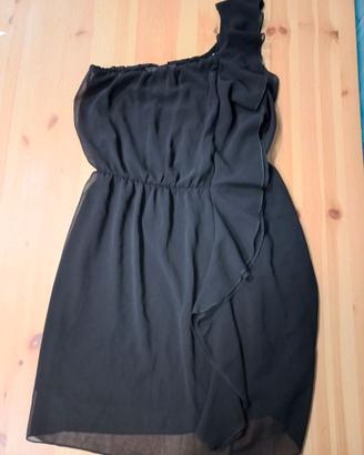 Vestito monospalla nero Artigli
