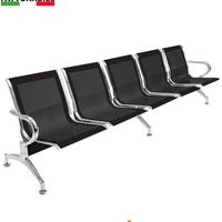 Sedie da attesa in acciaio colore nero 5 posti
