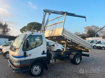 Mitsubishi canter gru + cassone ribaltabile