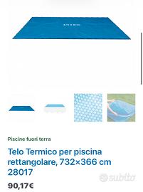 Telo piscina riscaldante