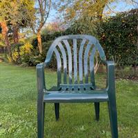 SET 4 SEDIE DA GIARDINO in Plastica Verde