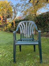 SET 4 SEDIE DA GIARDINO in Plastica Verde