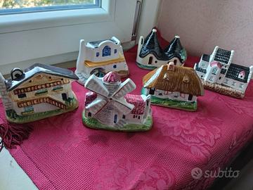 Riproduzioni porcellana decorata casette europee
