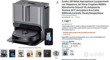 METÀ PREZZO Eureka J20 Robot Aspira e Lava NUOVO