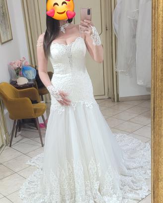 Abito sposa pizzo e tulle