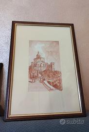 Acquerello Nardella - Veduta Basilica San Luca