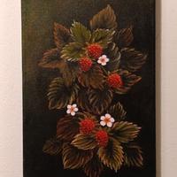 Dipinto originale. Dipinto con fragole.