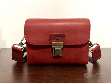 Borsa tracolla vera pelle per fotocamera mirrorles