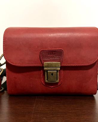 Borsa tracolla vera pelle per fotocamera mirrorles
