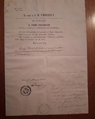 1883 nomina come conciliatore