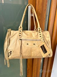 City bag Senape Genuine Leather style motorcycle