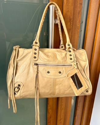 City bag Senape Genuine Leather style motorcycle