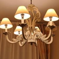 lampadario legno bianco Shabby Chic Privenzale