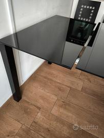 Tavolo in vetro nero 140 x90 allungabile a 190