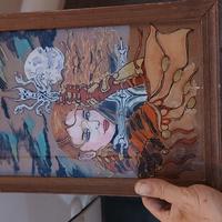 quadro con disegno su vetro