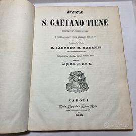 Libro Antico 1845 Vita di S. Gaetano Tiene Pergam.