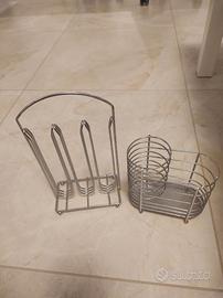 Portacapsule e portabicchieri in acciaio