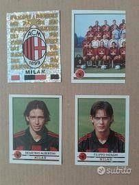 Set 4 figu Milan album calciatori panini 2001/02