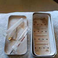 siringa in vetro vintage anni 70 con bollitore