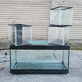 Vasca acquario 100/120 litri con accessori e sum