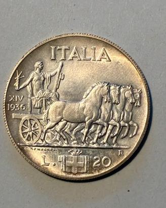 Vittorio Emanuele III - 20 Lire 1936 XIV IMPERO