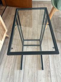 Tavolino IKEA in vetro e metallo