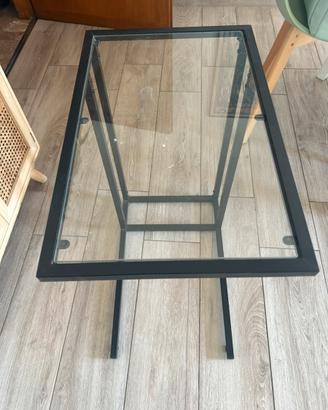 Tavolino IKEA in vetro e metallo