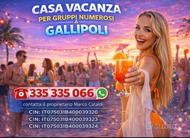 Maxi casa a gallipoli x ragazzi leggi
