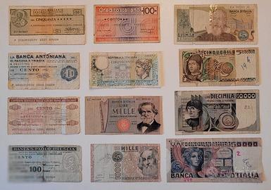 lotto banconote e miniassegni anni 70/80