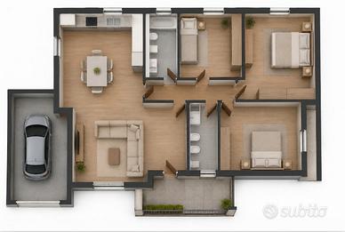 Ampio pentalocale in villa di 120 mq con garage