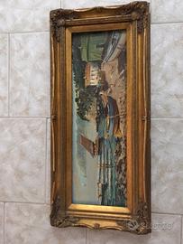 Quadro con cornice in legno vintage