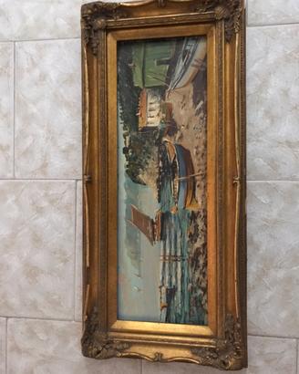 Quadro con cornice in legno vintage