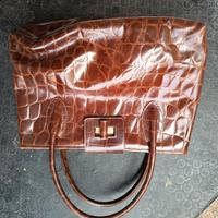  elegante borsa in pelle Marcello Leoncini nuova