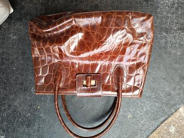  elegante borsa in pelle Marcello Leoncini nuova