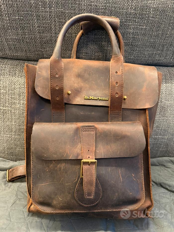 Borsa Dr. Martens Manico Superiore – Pelo Leopardo Nero E Tan – Autentica Giappone Usata