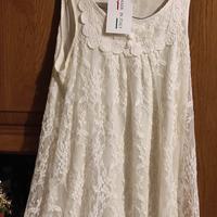 vestito di pizzo bianco m/l a 20 nuovo con targhet