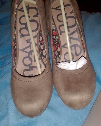 Scarpe décolleté donna tacco 12 marroni taglia 39