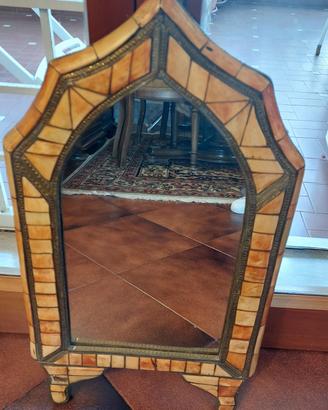 Specchio stile arabo in vero legno 