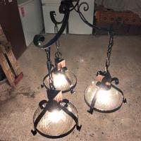 lampadario ferro battuto da taverna 