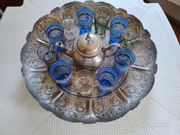 Servito da thè Marocco bicchieri vetro teiera