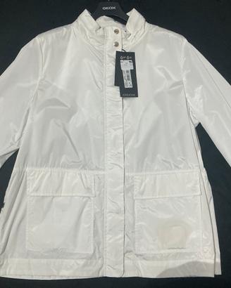 Geox W Dandra Bomber Giacca, Bianco Brillante