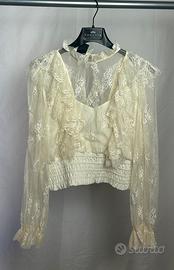 Blusa Pinko in pizzo avorio Tg S