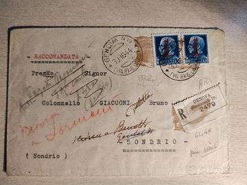 Busta Storica RSI 1944 (Guerra) - Genova/Sondrio