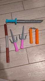 Set di armi Tartarughe Ninja Turtles anni '80